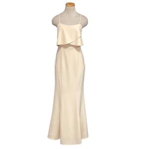 Jarlo Dress Ball Gown Sleeveless Maxi Beige Size 9-10